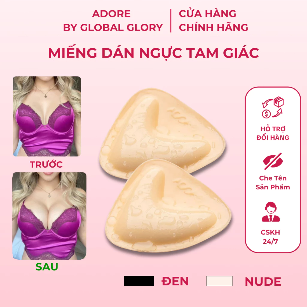 [KOC] Miếng Dán Nâng Ngực Tam Giác Adore – Tạo Khe Ngực Tự Nhiên, Tự Tin Diện Váy Hở Lưng - Hàng Cao Cấp