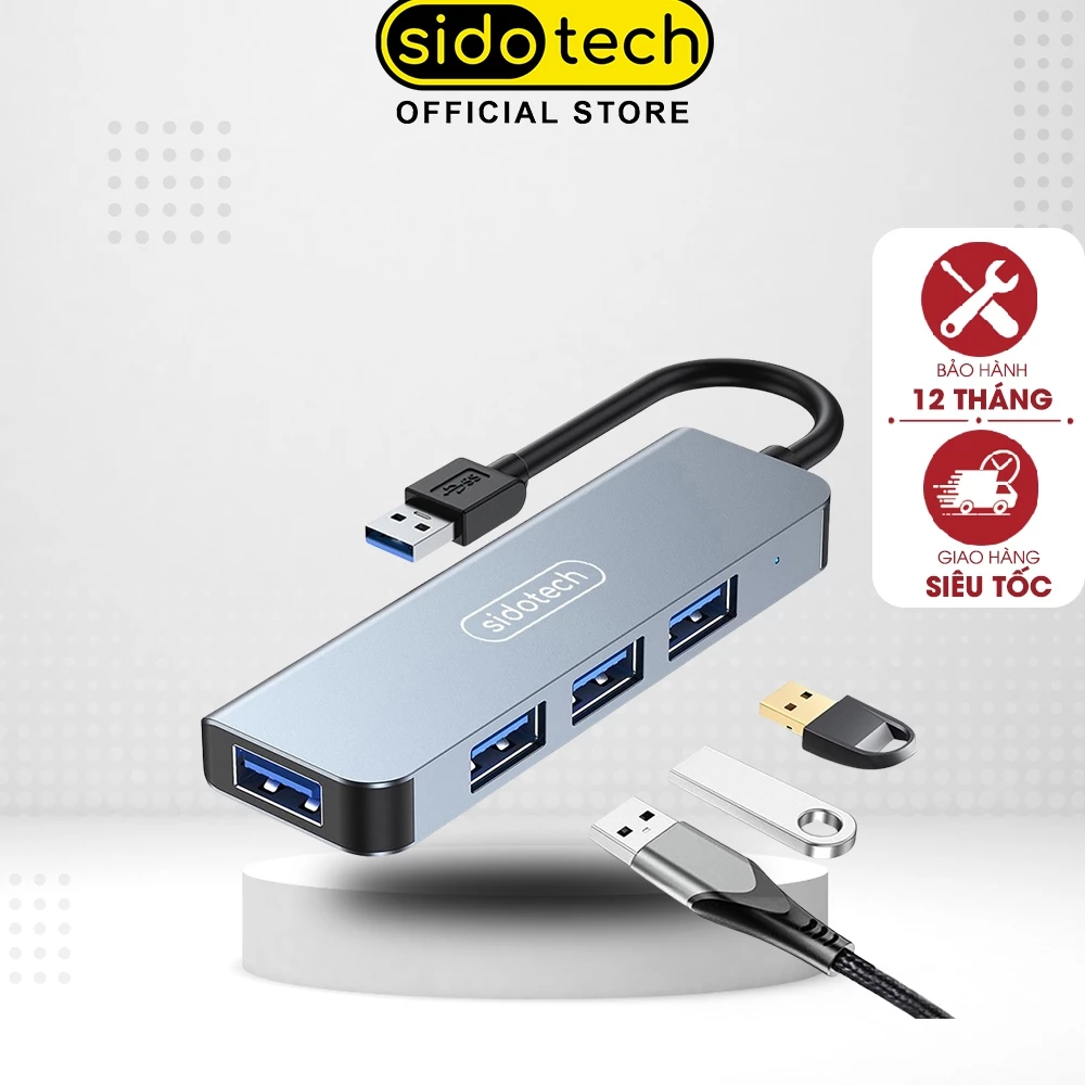 HUB USB 3.0 và HUB Type C tốc độ cao SIDOTECH cổng chia usb mở rộng kết nối chuyển đổi cho Laptop táo PC tablet táo