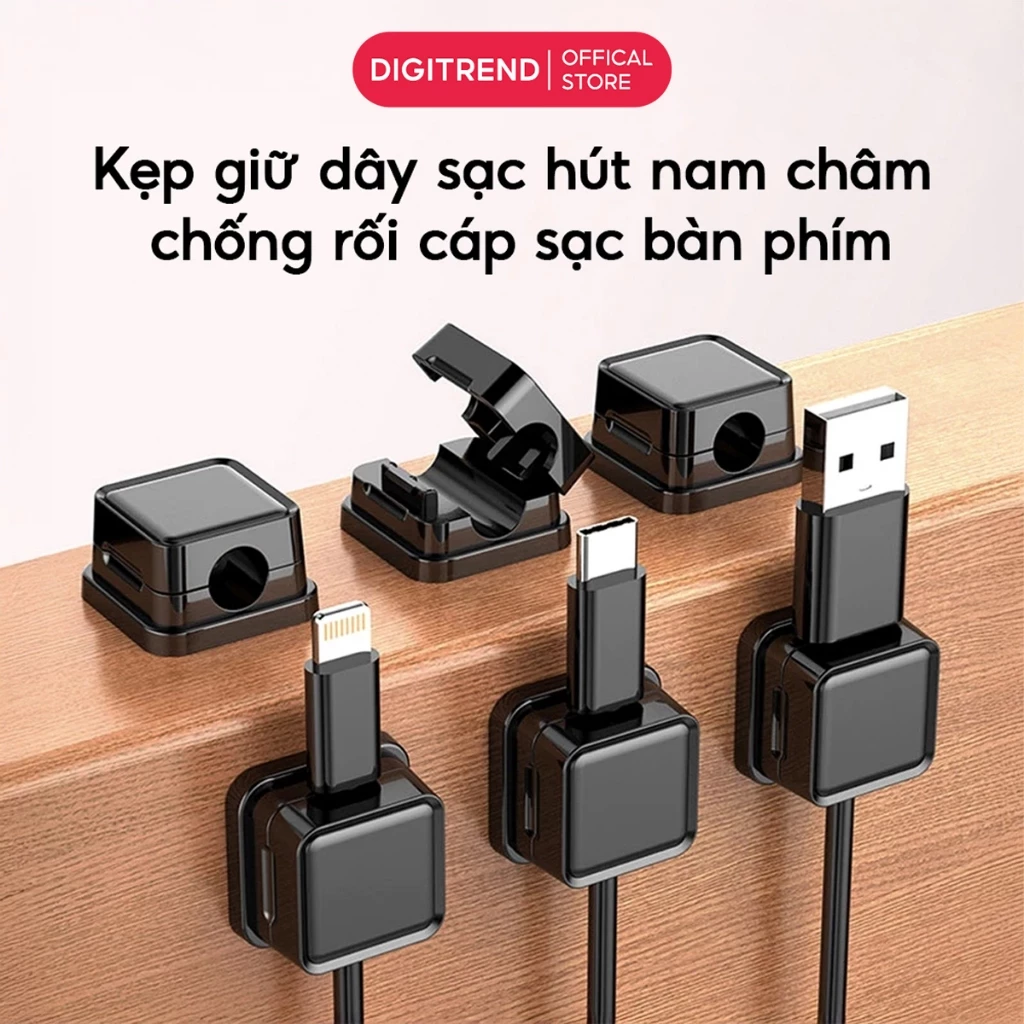 COMBO 10 Kẹp Dây Sạc Cố Định Hút Nam Châm SMTech Kẹp Giữ Cáp Tai Nghe Chuột Phím Laptop Điện Thoại
