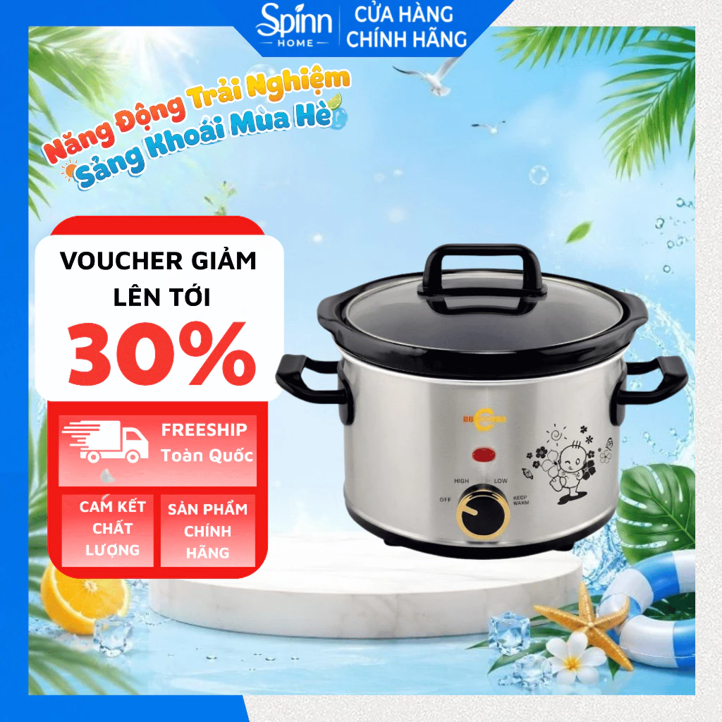 Nồi nấu chậm đa năng giữ nhiệt tiện lợi Hàn Quốc, nồi hầm cháo nấu súp chung yến cho gia đình