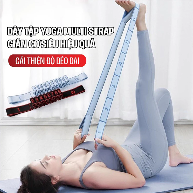 [Wx]Dây kháng lực 8 cấp độ dùng cho yoga khiêu vũ tập luyện chống trượt chỉnh tư thế phục hồi chức năng