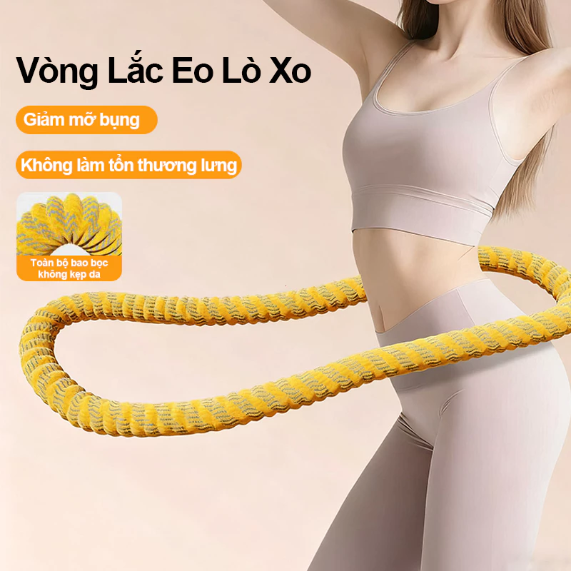 Vòng Lắc Eo Lò Xo Bản Xịn Bọc Vải Dệt - Giảm Calo Hiệu Quả, Eo Thon ,Gọn dáng