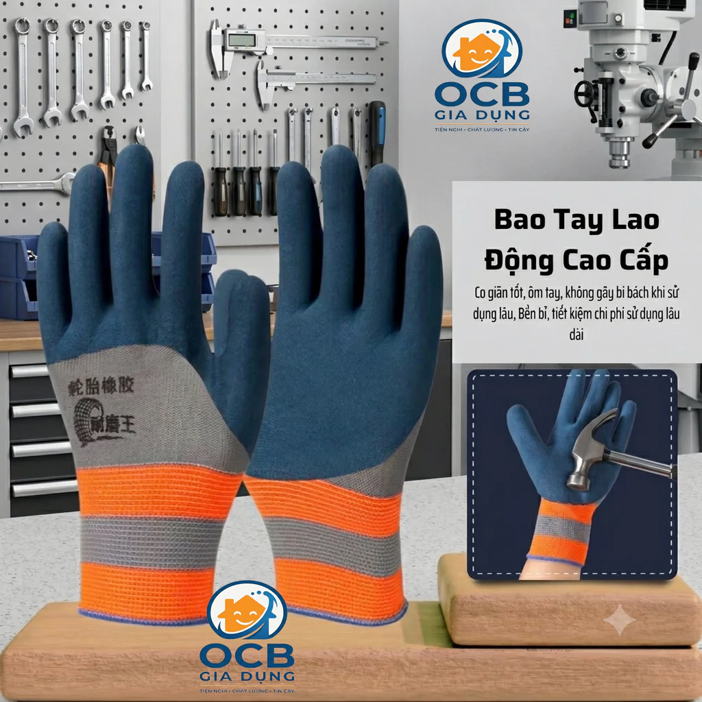 [SIÊU BỀN CAO CẤP] Combo 3-5-10 Đôi Găng Tay Cao Su Lốp Chống Mài Mòn Bảo Hộ Lao Động