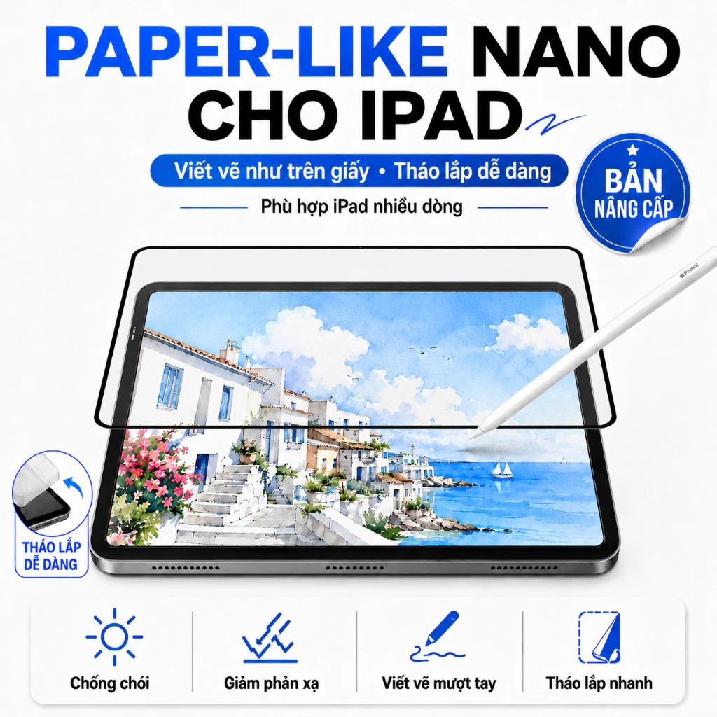 Paperlike nam châm miếng dán NANO Paperfilm Paper Like dành cho iPad Air 4 5 6 7 Pro 11 13 12 9 Gen 7 8 9 10 11