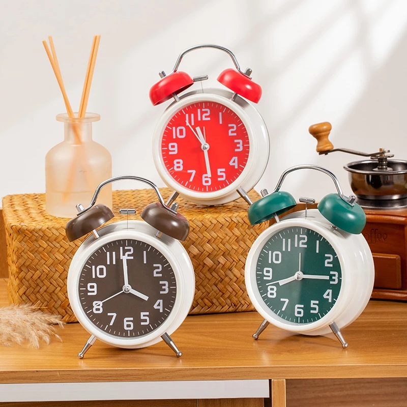 Đồng Hồ Báo Thức Kim Trôi Để Bàn Chuông Reo Báo Thức Lớn Kèm Pin AA Size 3-4 inch