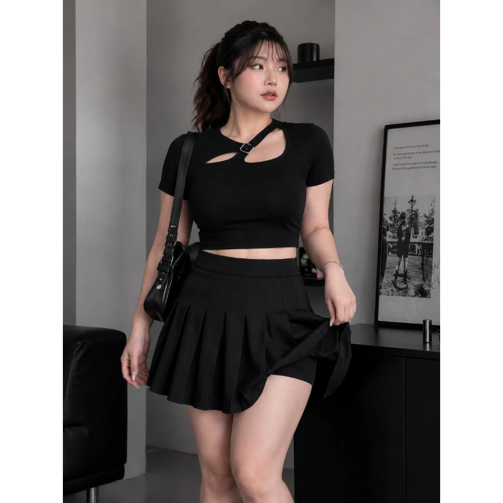 Quần Váy Xếp Ly Bigsize Co Giãn 4 Chiều Nữ 60-90kg - Quần Giả Váy Chữ A Che Khuyết Điểm