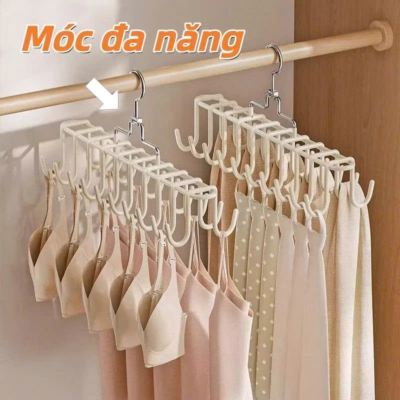 Móc Treo Đa Năng Tiết Kiệm Không Gian Tủ Đồ - Treo Áo Lót, Áo Hai Dây, Khăn, Đồ Lót Gọn Gàng