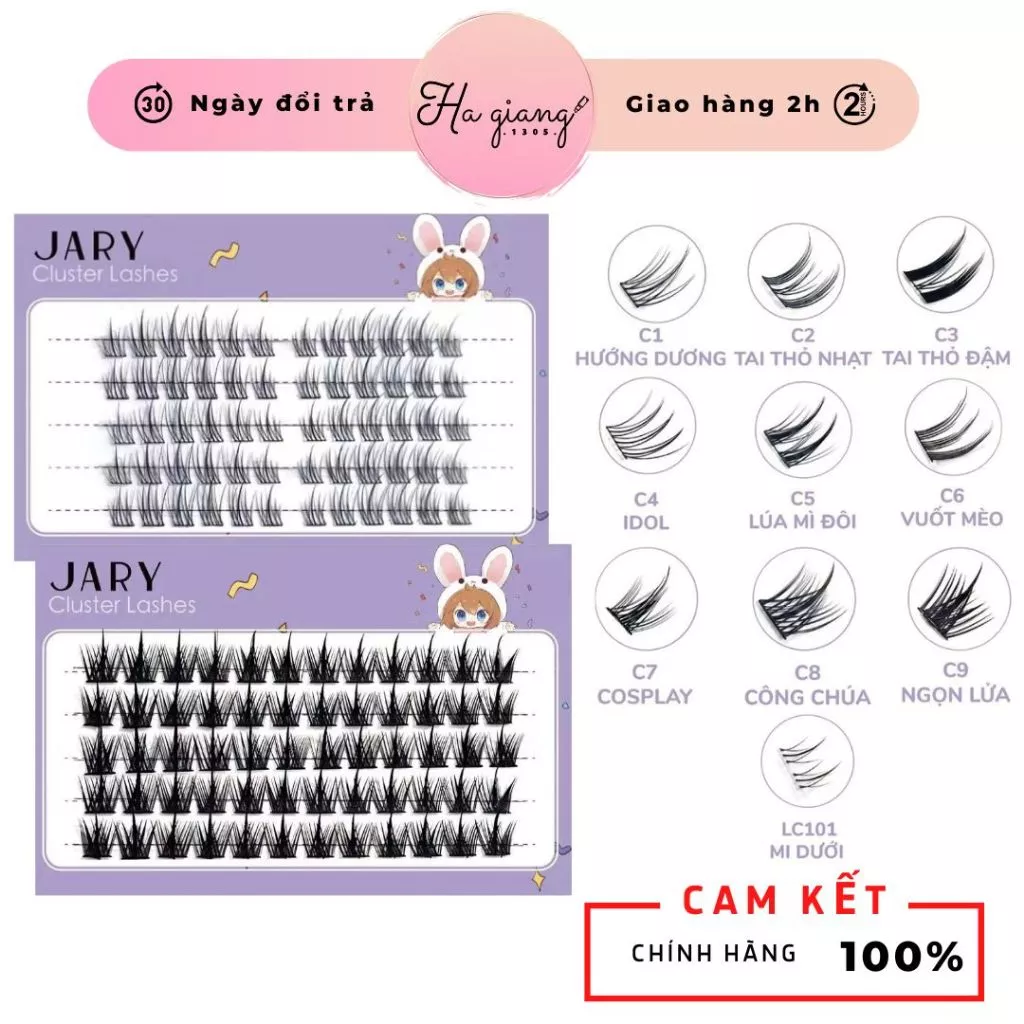 Mi Giả Lông Mi Cụm Tự Nhiên Jary Cluster Lashes - Hộp Nhựa 5 Hàng