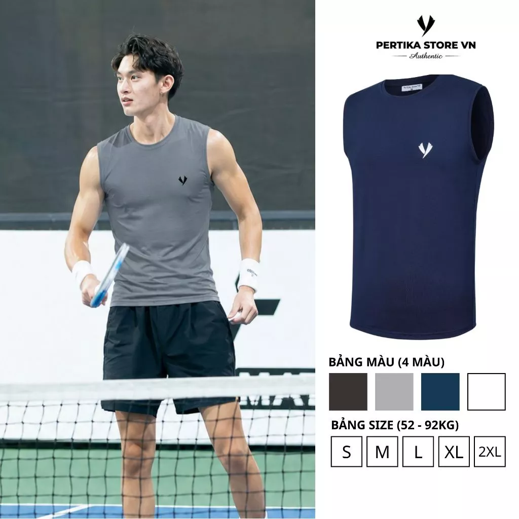 Áo ba lỗ nam PerTiKa, Áo tanktop nam vải mềm mát chất liệu co giãn thấm hút tốt Menswear PR02