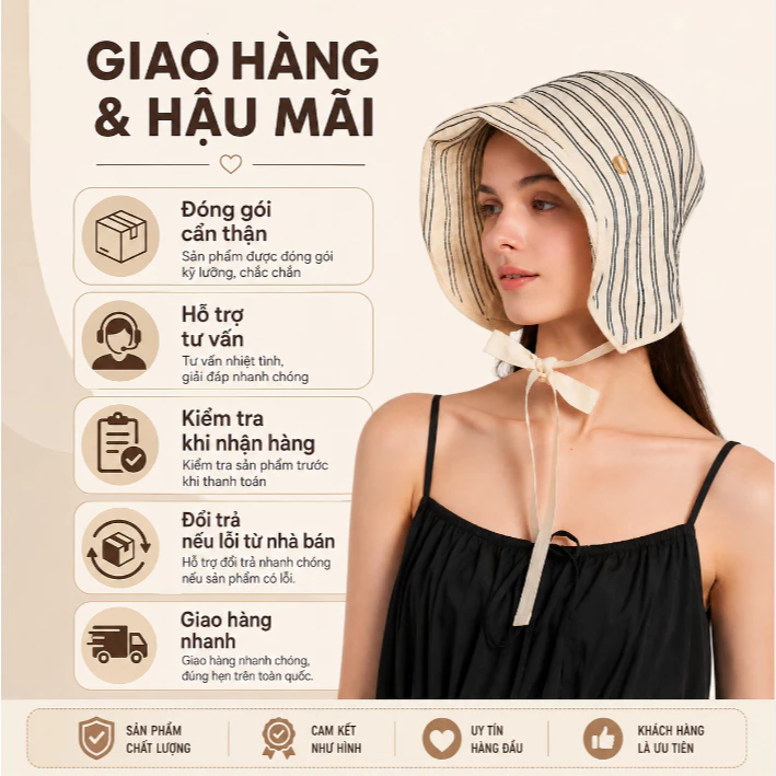 Nón Chống Nắng Nữ Che Mặt Và Cổ, Vải Mềm Thoáng Mát, Dây Cột Chắc Chắn Dạo Phố Dã Ngoại