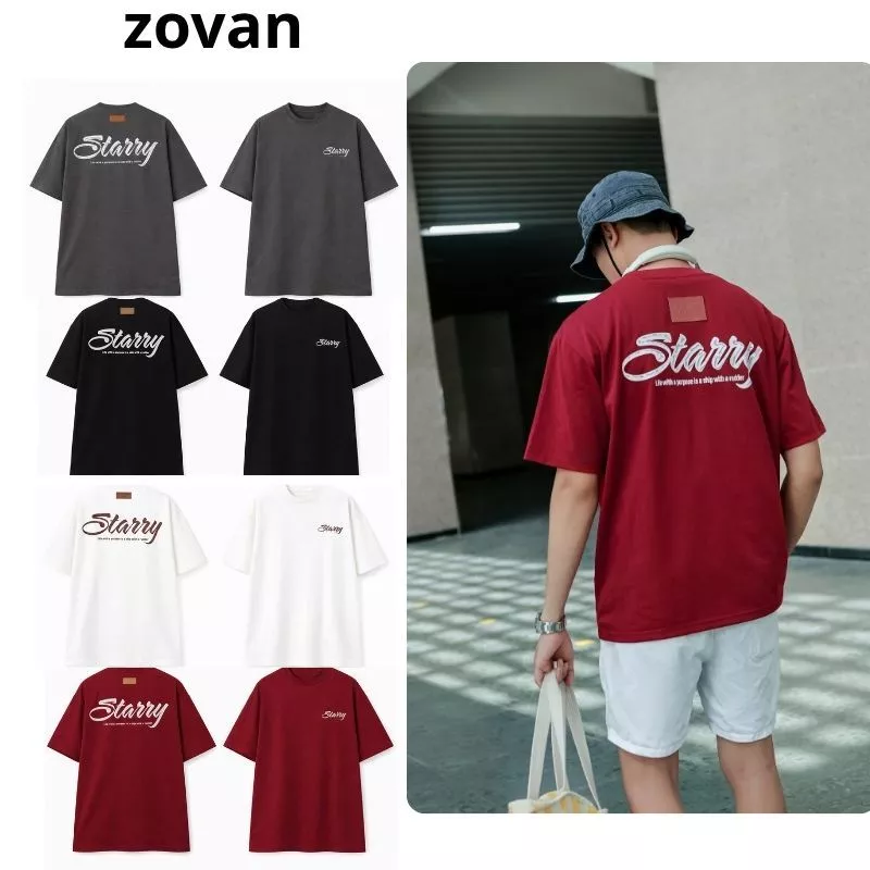 Áo thun cổ tròn nam nữ logo thêu chất liệu cotton cao cấp thoáng mát