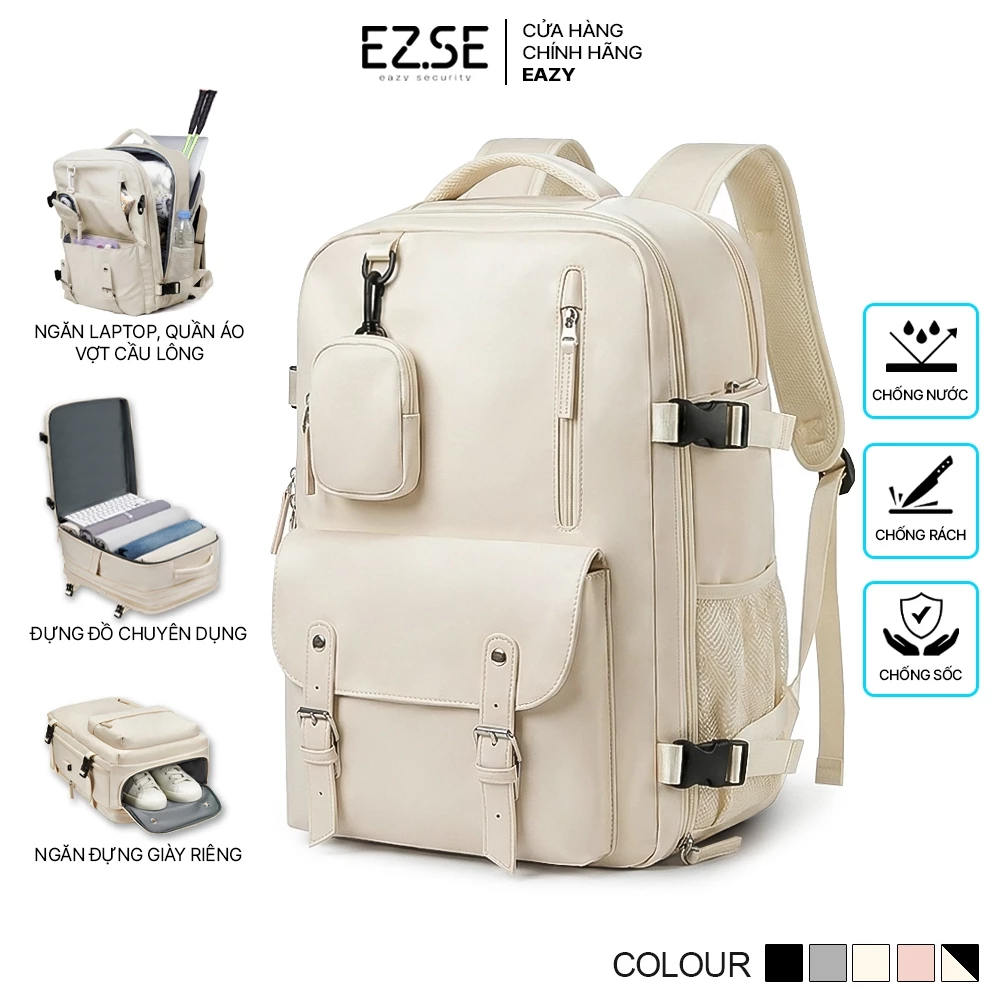 Balo du lịch chống nước có ngăn đựng giày EAZY BLA12 , Balo đựng quần áo laptop vợt cầu lông