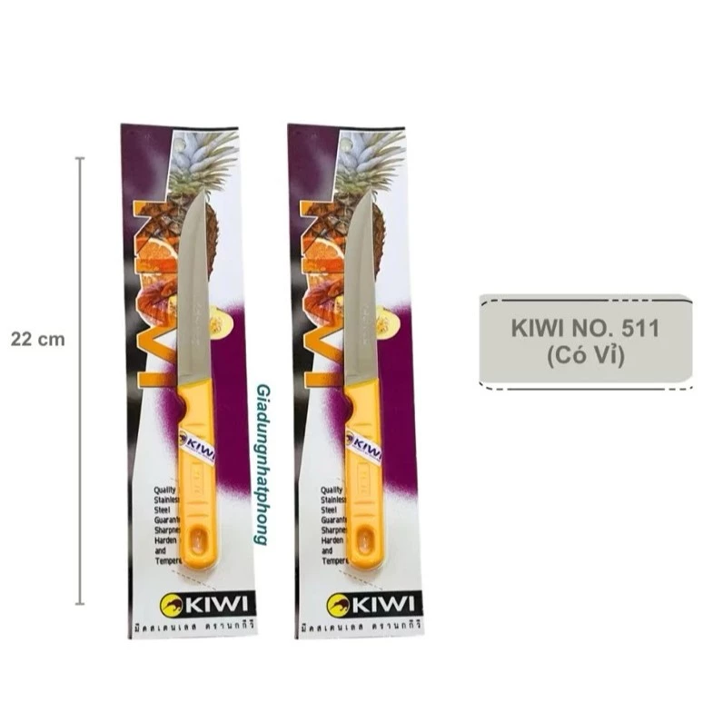 Dao gọt trái cây Kiwi cán nhựa - Hàng chính hãng, nguyên vỉ - đủ hóa đơn VAT - SX Thái Lan