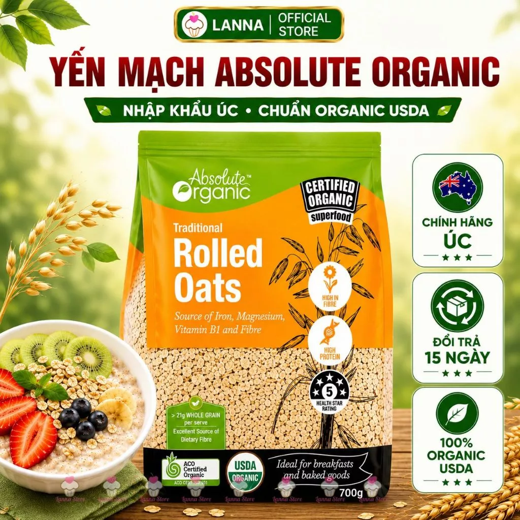 【NHẬP KHẨU ÚC】Yến Mạch Tươi Úc 700G Nguyên Chất Ăn Sáng Healthy Eat Clean Giàu Chất Xơ