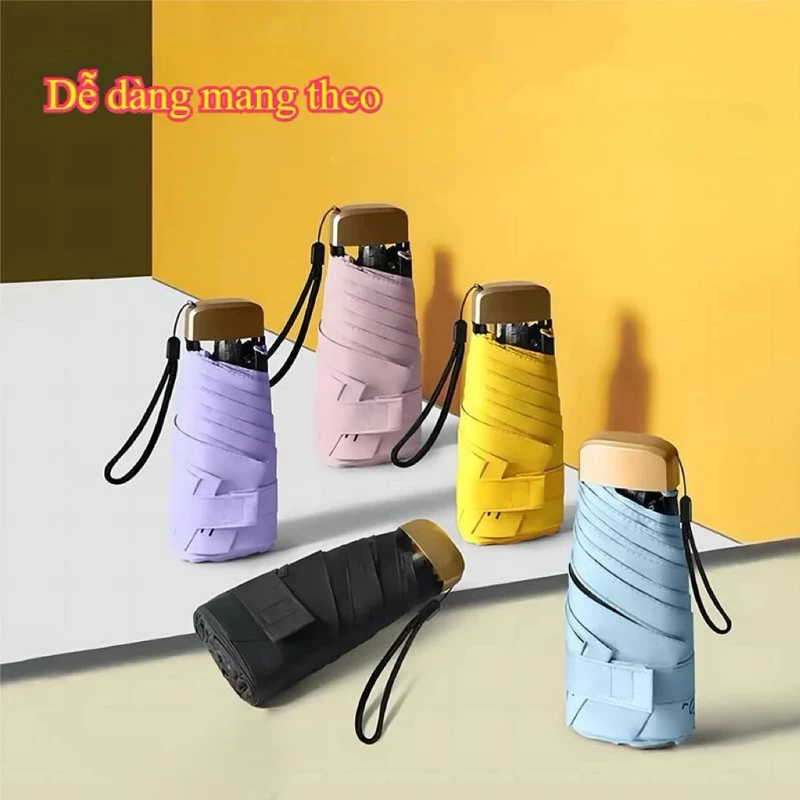 [Wx]Ô Dù Gấp Gọn Mini Bỏ Túi , Ô Dù Che Mưa Đi Nắng UPF 50 Chống Tia Cực Tím, Kích Thước Nhỏ Gọn