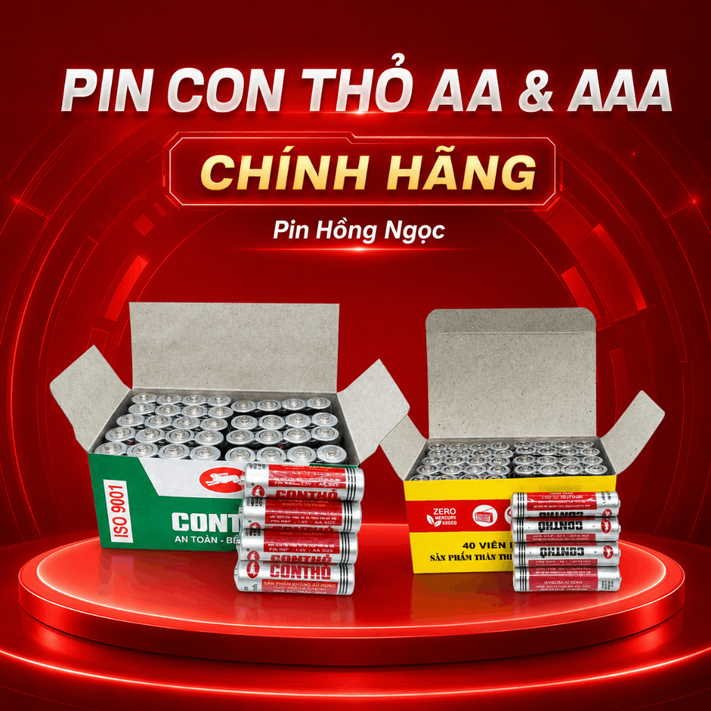 Hộp 40 Viên Pin Con Thỏ AA AAA 1.5V Chính Hãng - 2A 3A Giá Sỉ