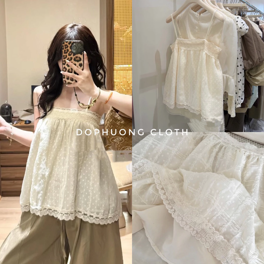 (Hàng QC sẵn SM-video DophuongCloth) ÁO DÂY BABYDOLL THÔ BOI REN NGỰC NEW