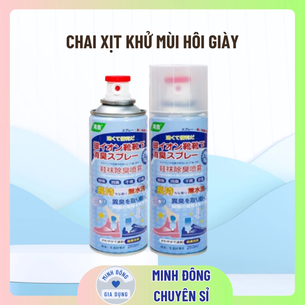 Chai Xịt Khử Mùi Hôi Giày Chân Và Tất 260ml, Công Nghệ Nano Bạc Khử Mùi Diệt Vi Khuẩn Hiệu Quả 99%