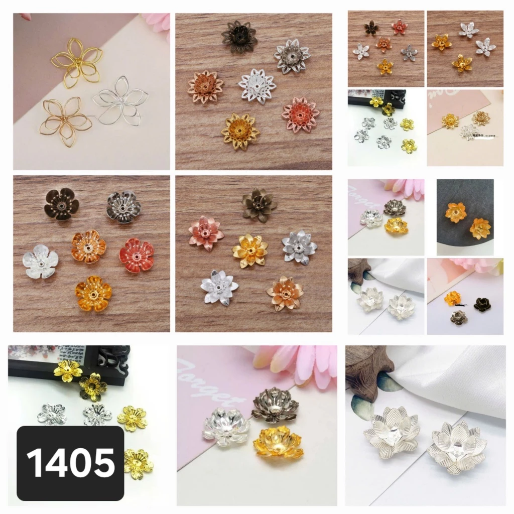 (nhiều mẫu) Tổng hợp các mẫu hoa nhiều lớp, nhiều size .Nguyên liệu làm trang sức cổ trang. Nguyên liệu DIY