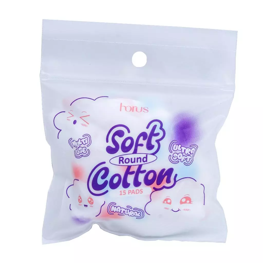 [QUÀ TẶNG KHÔNG BÁN] Horus Bông tẩy trang tròn Round Soft Cotton Pads 15 pads - Ultra Soft