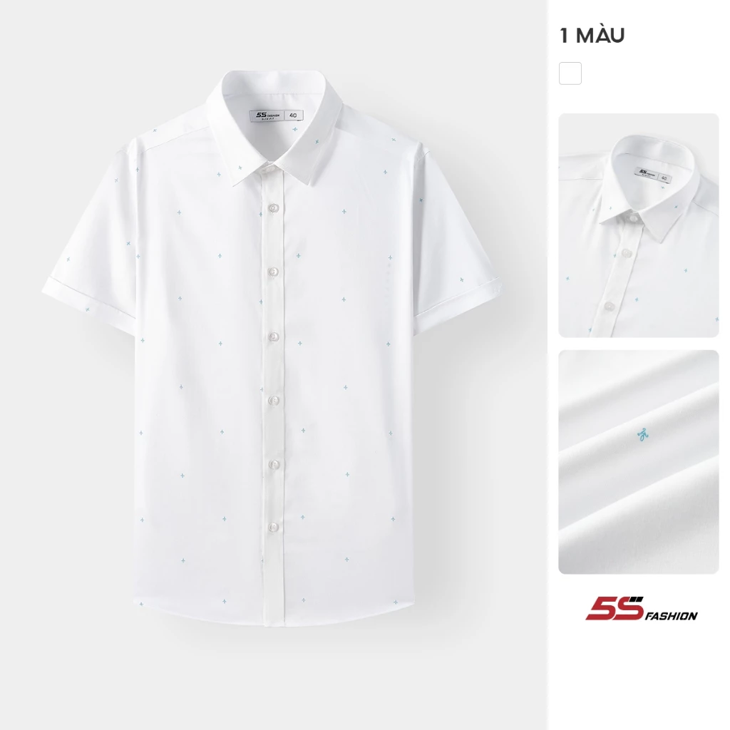[XẢ HÀNG ĐỢT CUỐI] Áo Sơ Mi Nam Ngắn Tay 5S FASHION Họa Tiết Phom Slimfit M0ASC26008