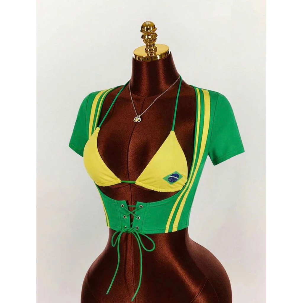 [Order]Set Áo 2 Món Phong Cách Thể Thao Brazil.