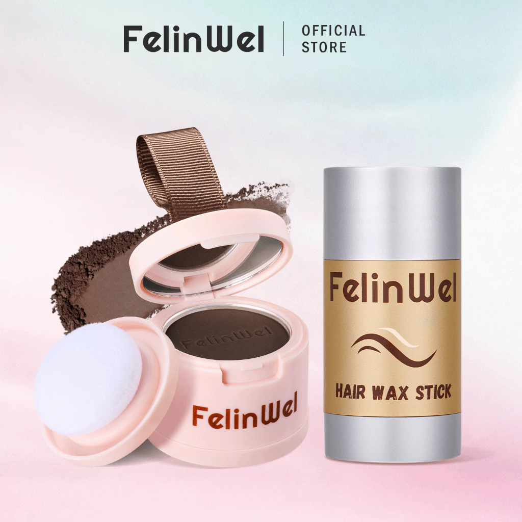 FelinWel - Bộ Tạo Kiểu Tóc 2 Trong 1: Sáp Vuốt Tóc + Bột Tạo Bóng, Định Hình Nếp Cho Mọi Loại Tóc