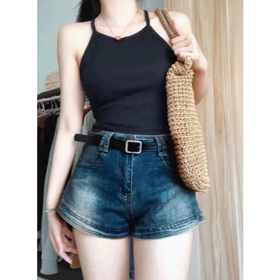 QUẦN SHORT JEANS CẠP CAO WASH BẠC HACK DÁNG SIÊU XINH [QS314M] SHORTS 0007