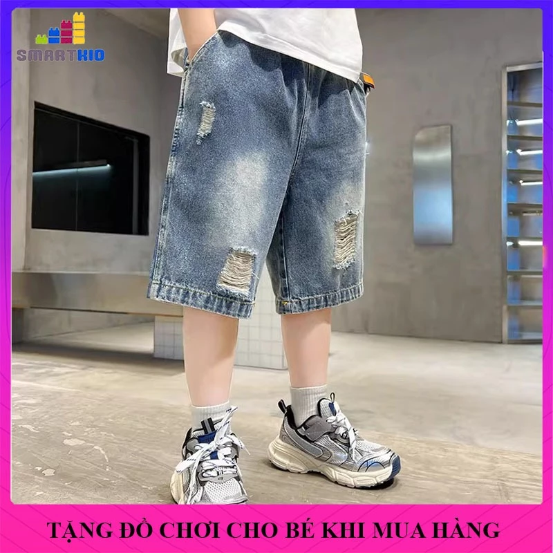(18-52kg)Quần ngố, short jean bé trai mẫu NR, quần sooc bò trẻ em thời trang cho bé trai , quần bé trai đi họ