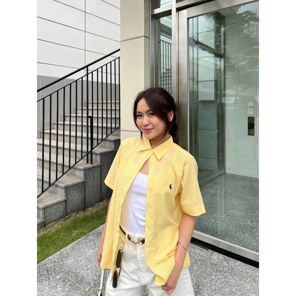 Áo sơ mi vàng sọc Bliss Sofm Wear
