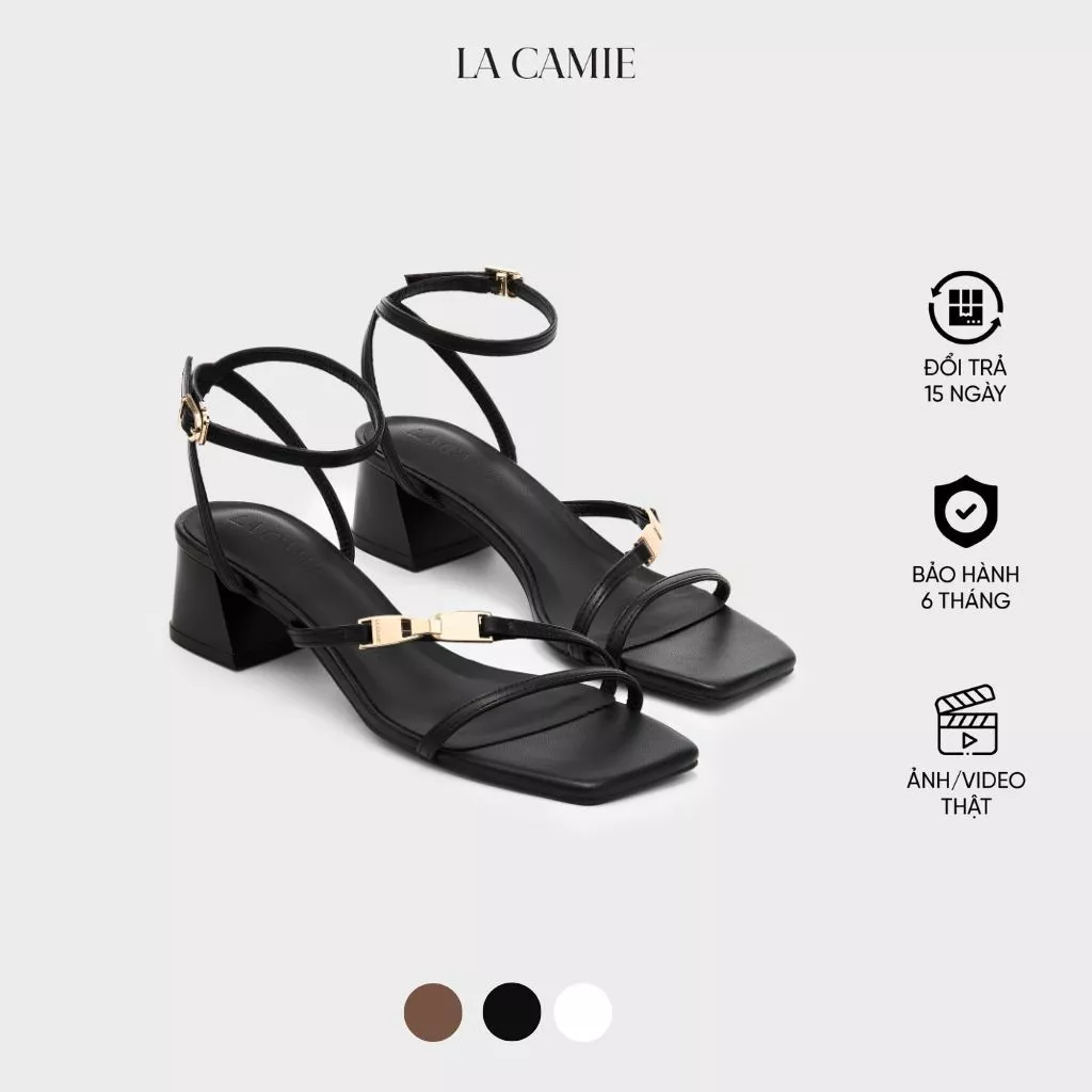 Sandal cao gót được làm từ chất liệu Da cao cấp với thiết kế cao cấp tinh tế thương hiệu La Camie SD6B0309
