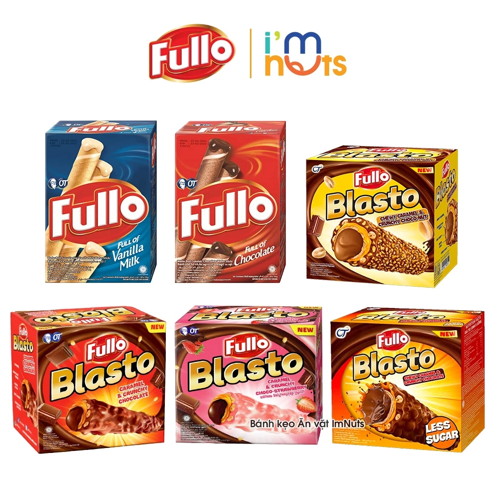 Bánh Quế Nhân Kem Fullo Và Bánh Quế Phủ 5 Lớp Fullo Blasto Indonesia Đủ Vị Dạng Hộp Nhiều Bánh