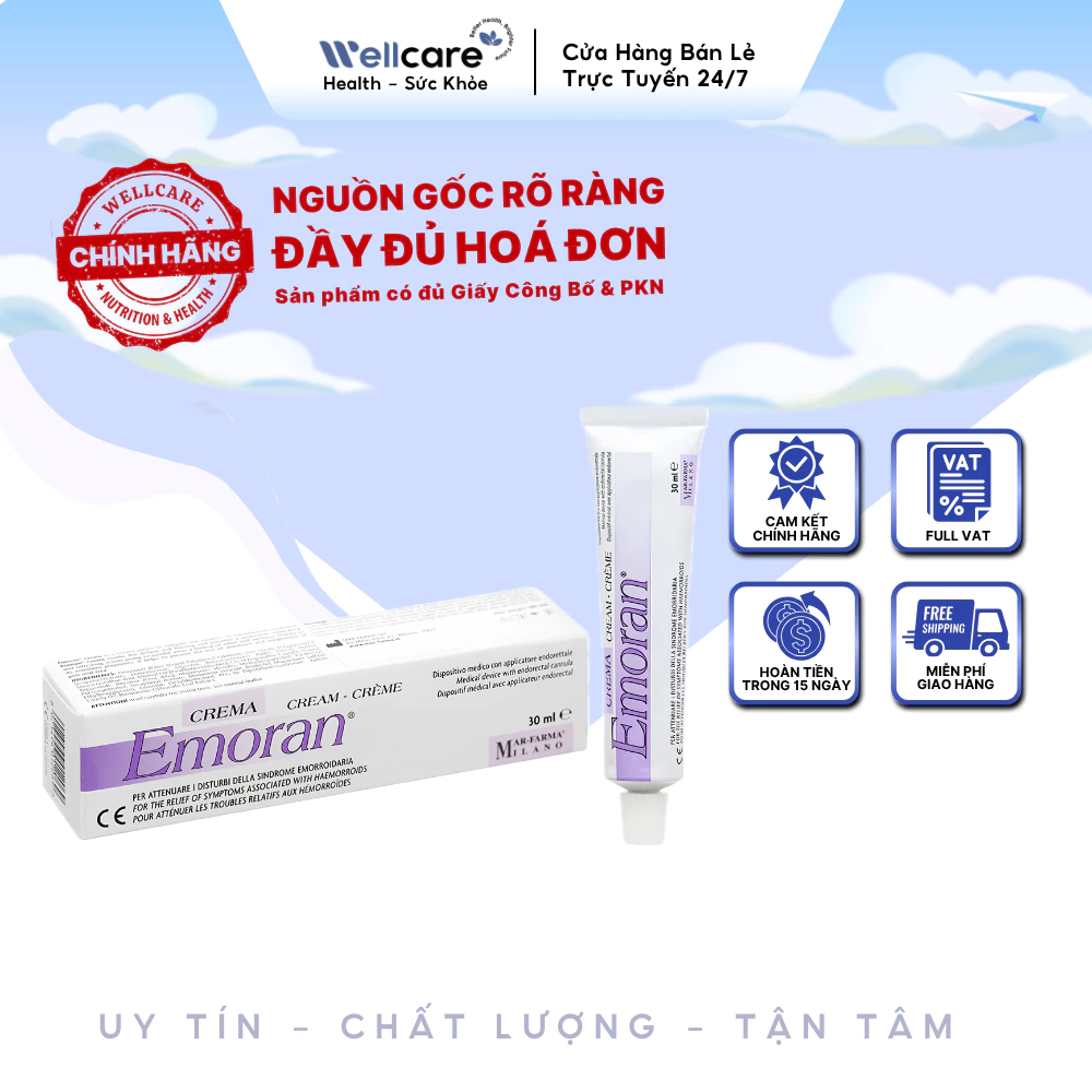 [✨CHÍNH HÃNG] Kem Bôi Trĩ Emoran Cream - Tuýp 30ml - Hỗ Trợ Giảm Đau Rát, Ngứa Ngáy Và Khó Chịu Do Trĩ