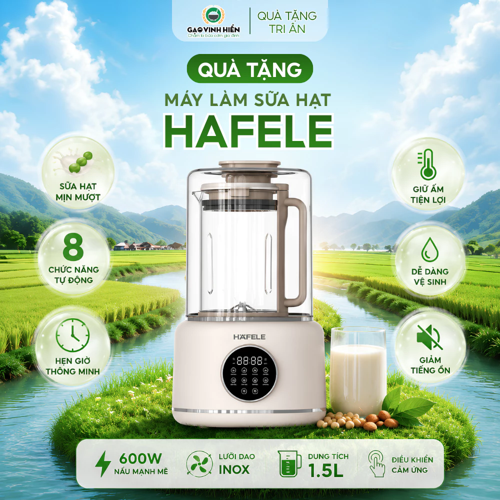 [QUÀ TẶNG KHÔNG BÁN] Máy Làm Sữa Hạt HÄFELE 1.5L 600W - Xay Nấu Sữa Gạo Lứt, Cháo, Bột