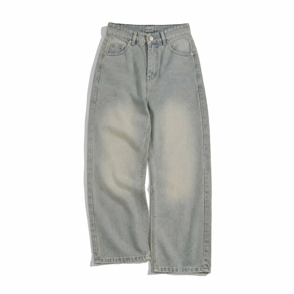 Quần jean ống rộng nam nữ chất bò wash grind ROMAN QJ02