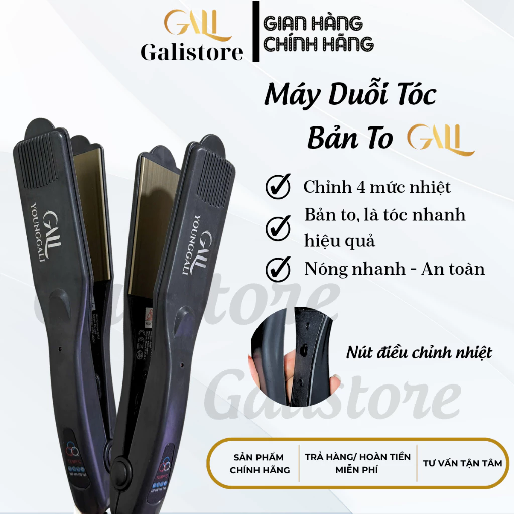 Máy Duỗi Tóc Bản To GALI Máy Là Tóc,Máy Ép Duỗi Tóc Thẳng 4 Mức Chỉnh Nhiệt