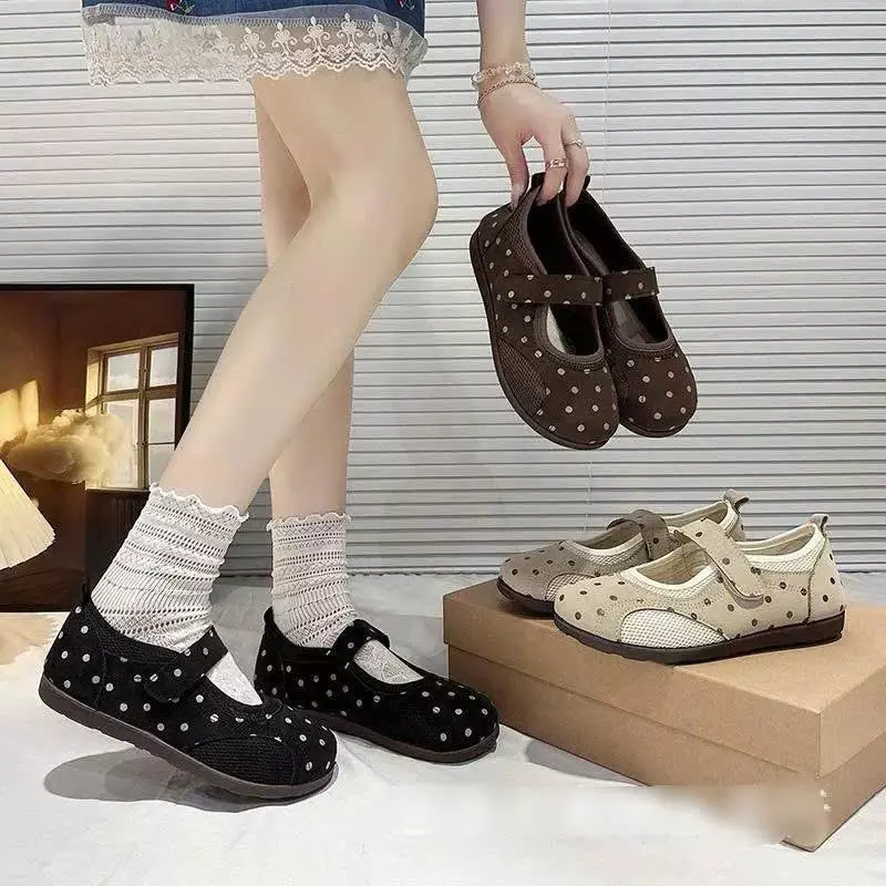 Giày bệt nữ thiết kế phong cách retro vintage mẫu mới 2026, cực hợp mùa hè- Lù Store- 6-18