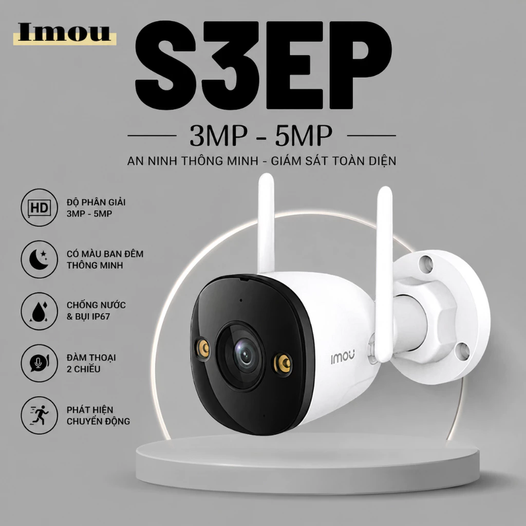 (QUÀ TẶNG đơn cam+thẻ)Camera Wifi Ngoài Trời Imou Cố Định S3EP 3MP/S3EP 5MP Góc Siêu Rộng Có Màu Đêm