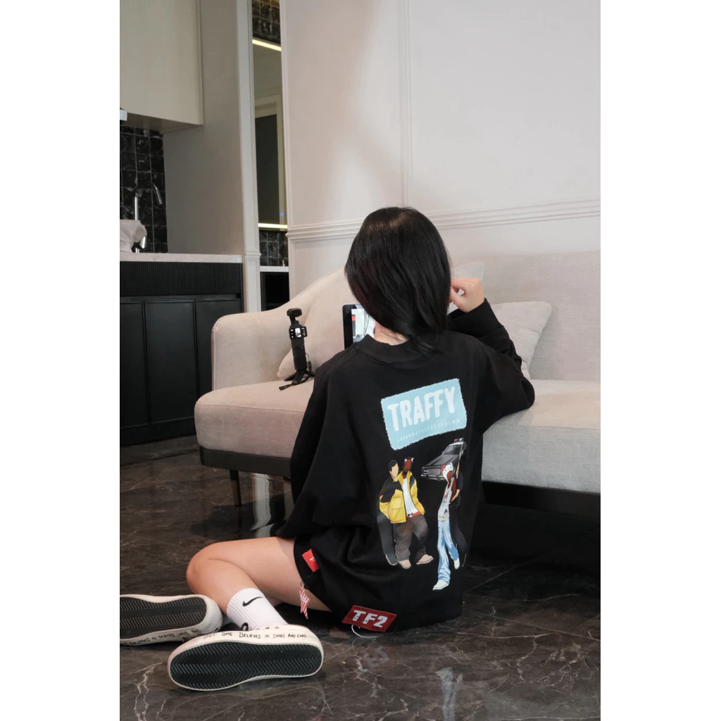 Áo Thun Tay Dài TRAFFY "CITY HUNTER" Stargirl/ Starboy Form OVAL Cotton 2 Chiều Unisex