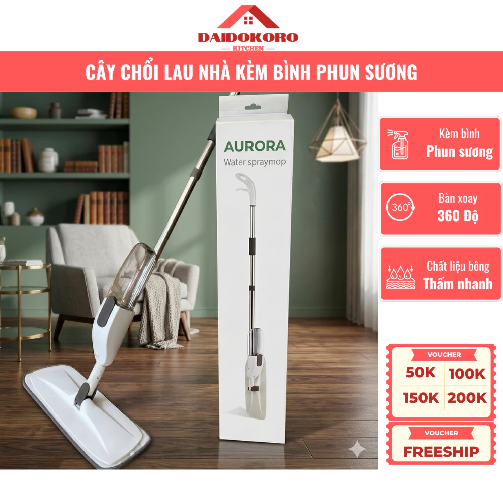Cây Lau Nhà Phun Sương, Chổi Lau Thông Minh, Xoay 360 Độ, Dễ Dàng Lau Khô Và Lau Ướt