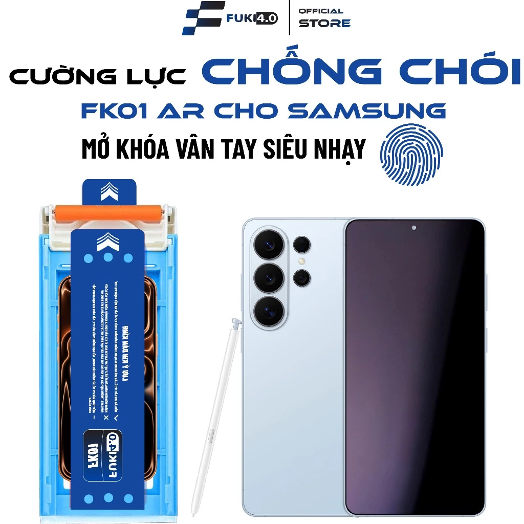 Kính Cường Lực Chống Chói AR Cho Samsung S25 Ultra S26 Ultra FUKI 4.0 FK01 Anti-Reflection Siêu Mỏng 0.15mm vân tay nhạy