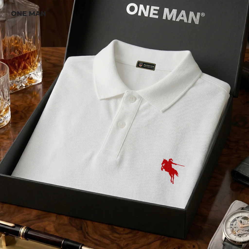 Áo polo nam [Tặng kèm hộp] chất liệu cotton, thoáng khí, co giãn nhẹ, kiểu dáng đơn giản, thanh lịch ONE MAN PL128