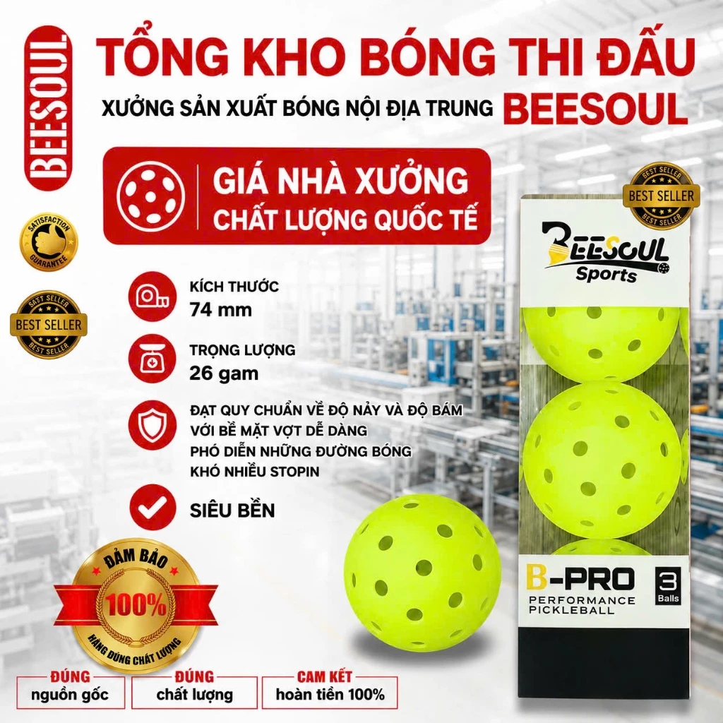 Bóng pickleball 48 lỗ,40 lỗ thi đấu tập luyện CHUYÊN NGHIỆP ngoài trời đủ màu chất lượng quốc tế