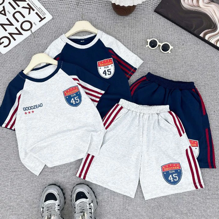 Sét Bộ Fom To Đại Dành Cho Bé Trai Chất Ngầu Dễ mặc Cotton Co Giãn Quần Rộng Áo vai Vừa Và Lớn Size 17- 60KG