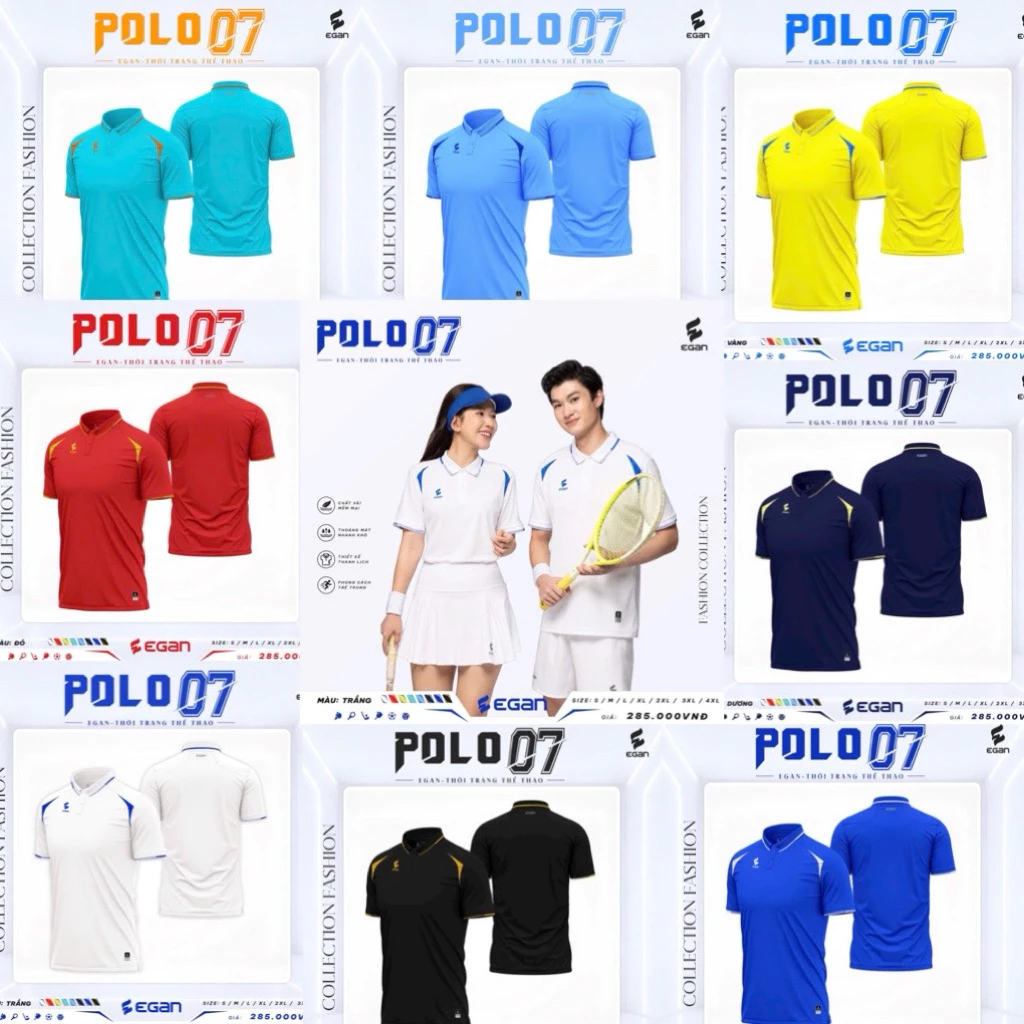 Áo thun thể thao, polo Egan cao cấp 07 đẹp từ màu sắc tới chất liệu, vải thun thoáng khí, fom dáng lịch sự