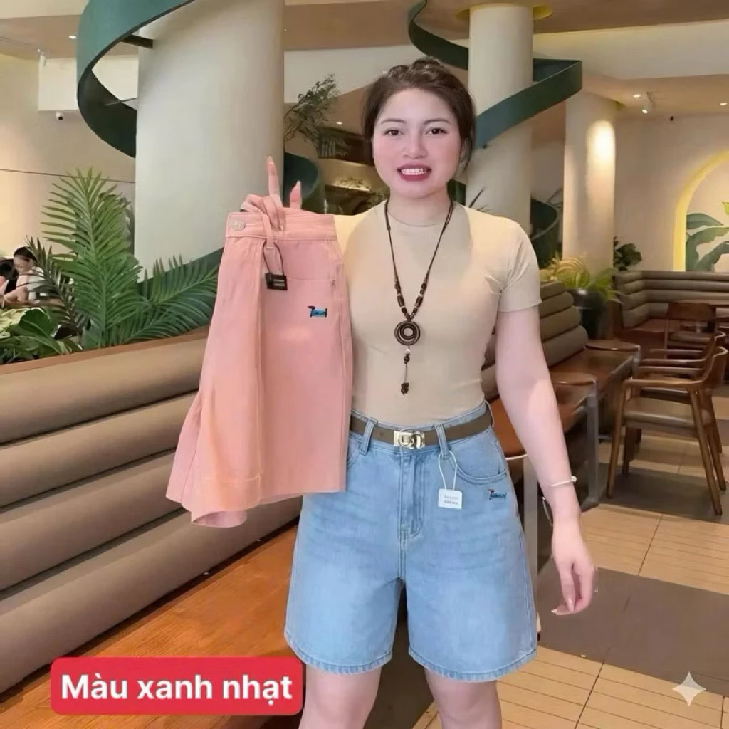 [Cạp Khoá] Quần short jean nữ vải jean mềm đẹp phom lửng cạp lưng cao dễ mix đồ thích hợp mọi dịp (Thêu Cún)