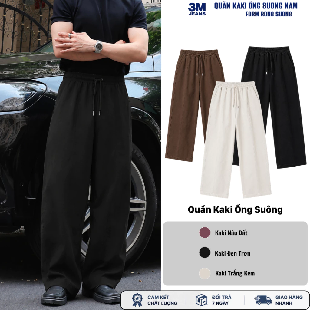 Quần Kaki Suông Dáng Suông, Quần Ống Suông Đứng Nam Nữ Chất Kaki Mềm Mịn, Phong Cách Trẻ Trung - PNStore