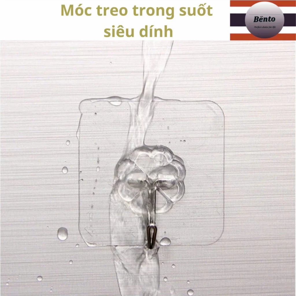 Móc dán tường siêu dính trong suốt treo đồ mọi vị trí phòng tắm, phòng bếp......