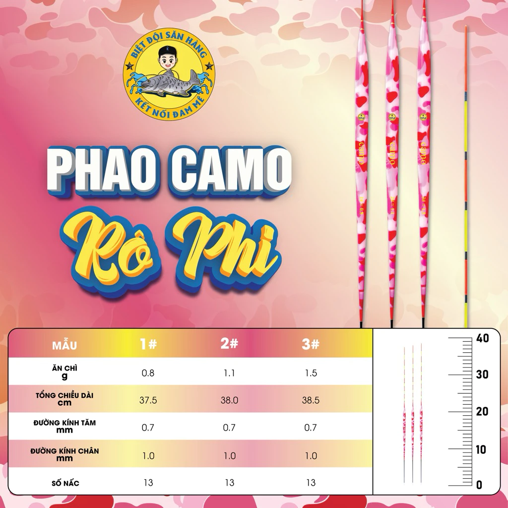 [BĐSH] Phao Câu Cá Rô Phi CAMO - Chất Liệu Nano Siêu Nhạy