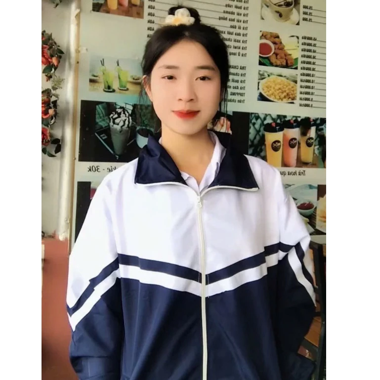 GIÁ XƯỞNG - Áo Khoác Đồng Phục Học Sinh Pha Chéo Cánh Dơi 2 Lớp Chuẩn Mẫu Nhà Trường